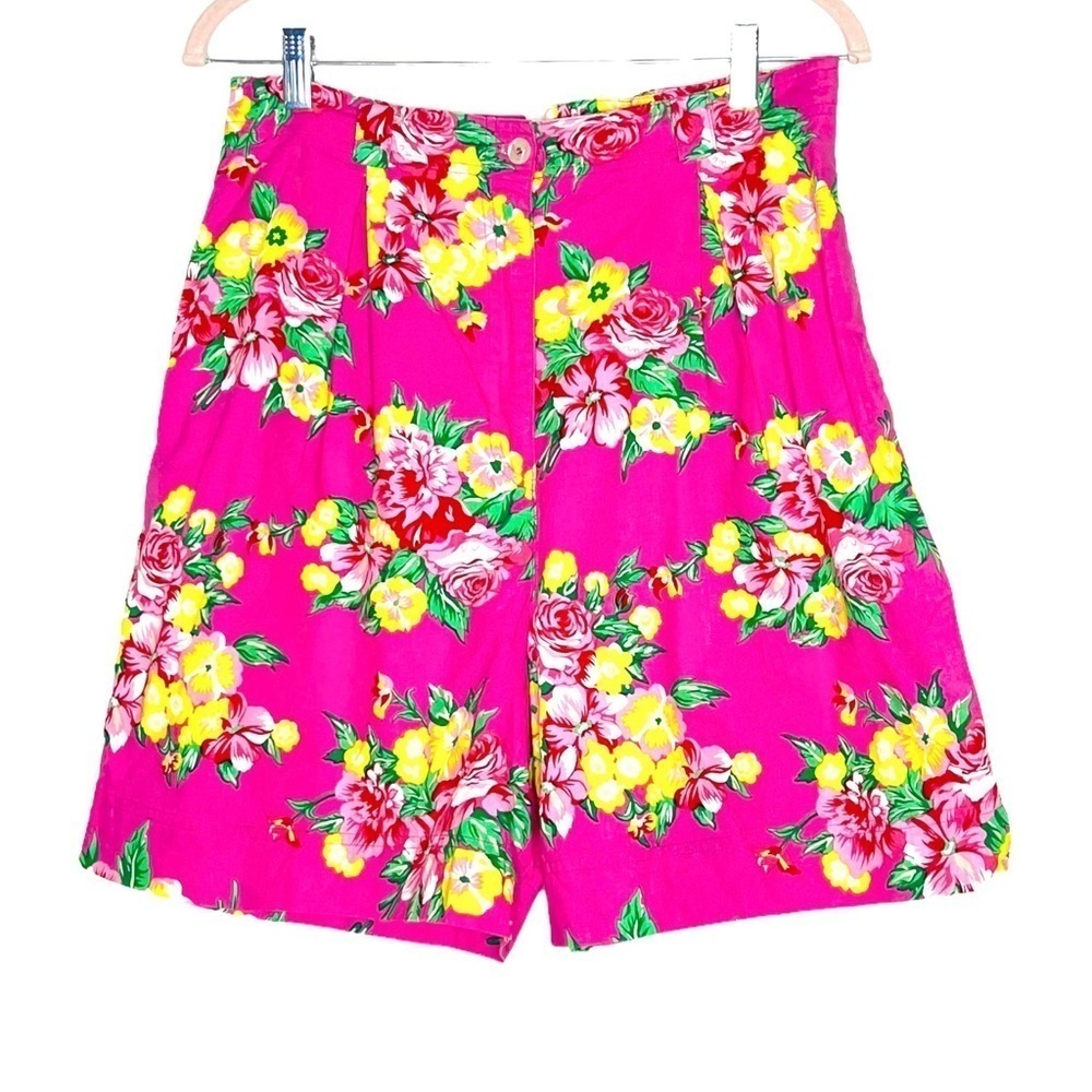 Vintage Leslie Fay Floral Super High Waisted Shorts
